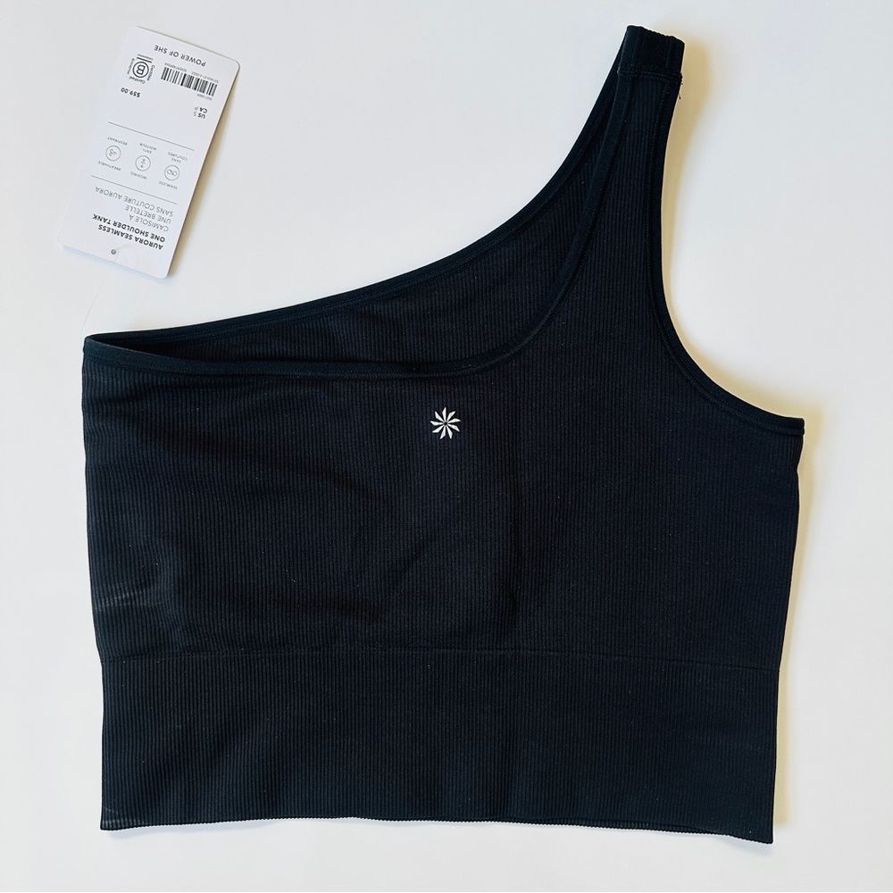 NEW! Athleta Seamless One-Shoulder tank in black, NWT